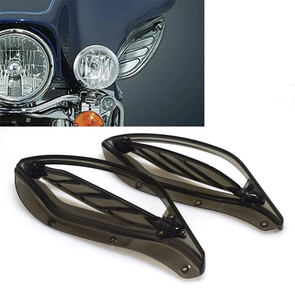 For Harley Touring Electra Glide 1996 - 2013 2010 2011 2012 Black / Smoke Adjustable Side Wing Windshield Air Deflector Fairing |