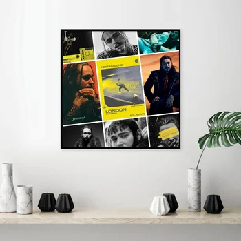 

POST MALONE Album Art silk painting Poster Home Decor 12x12 24x24inch