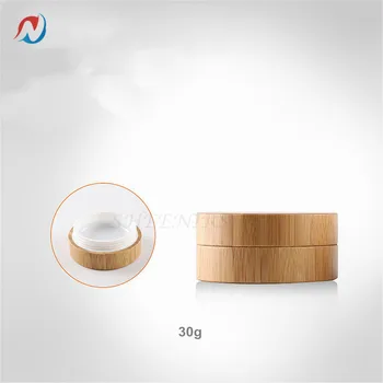 

Free Shipping 2Pack 1oz/30ml Empty Natural Bamboo Container Jars Bottle with Lid Refillable Cosmetic Cream Jar Storage Vial Pot
