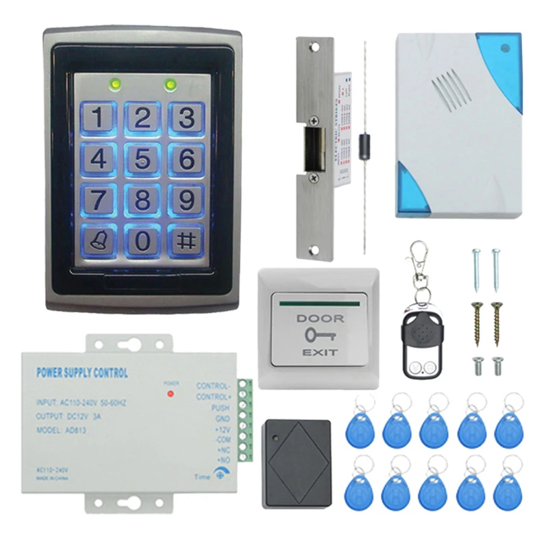 

TZF005-04 RFID Keypad Access Control System Kit Door Lock 125KHz EM Card, Door Entry Access Control System Kit Password Host Con