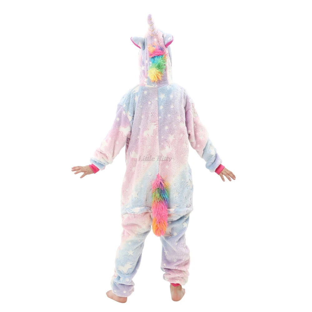 Glow in Dark Kigurumi Pajamas Girls Unicorn Onesies Pajamas Kids Pyjamas for 4 to 12 Years Hooded Jumpsuits Kigurumi Unicorn