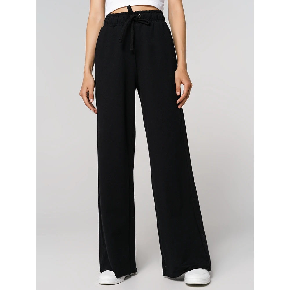 Pantalones chándal TBOE para mujer, ropa deportiva de 93% algodón, 7% Lycra, color negro, y pantalones capri| - AliExpress