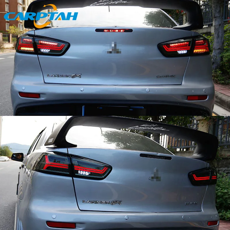 Автомобильный Стайлинг задний фонарь задние фонари для Mitsubishi Lancer 10 EVO x задняя лампа DRL+ Динамический сигнал поворота+ обратный+ светодиодный тормозной сигнал