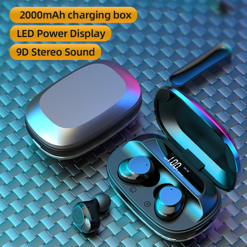 Беспроводные наушники Bluetooth 5 0 TWS мини 2000 мАч зарядное устройство