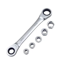Clé à douille multifonctionnelle à Double tête 7 en 1, ensemble de clés combinées à cliquet réversible, outil universel 