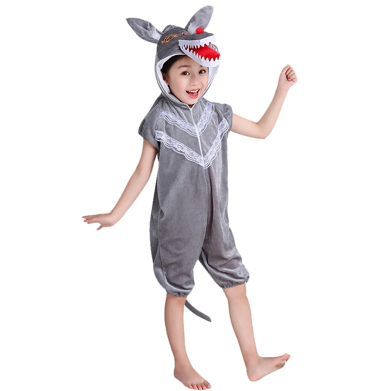 Kids Cartoon Animals Grey Wolf Costumes Halloween Cosplay Costume Boy Girl Kindergarten Disfraces Dress Up Role Play Jumpsuit Kids Cartoon Animals Grey Wolf Costumes Halloween Cosplay Costume Boy Girl Kindergarten Disfraces Dress Up Role Play Jumpsuit