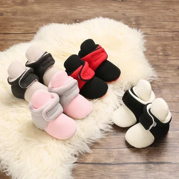 

Baby Autumn Winter Boots Baby Girl Boys Winter Warm Plus Shoes Patch Fashion Toddler Soft Bottom First Walkers Kid Shoes 0-18M