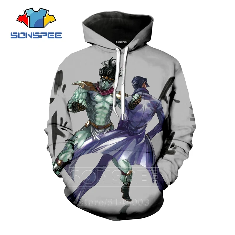 1 JoJo Необычные Приключения толстовки для мужчин женщин Kujo Jotaro Толстовка 3D принт аниме унисекс с длинным рукавом спортивный Топ Свободный пуловер C04 - Цвет: 1