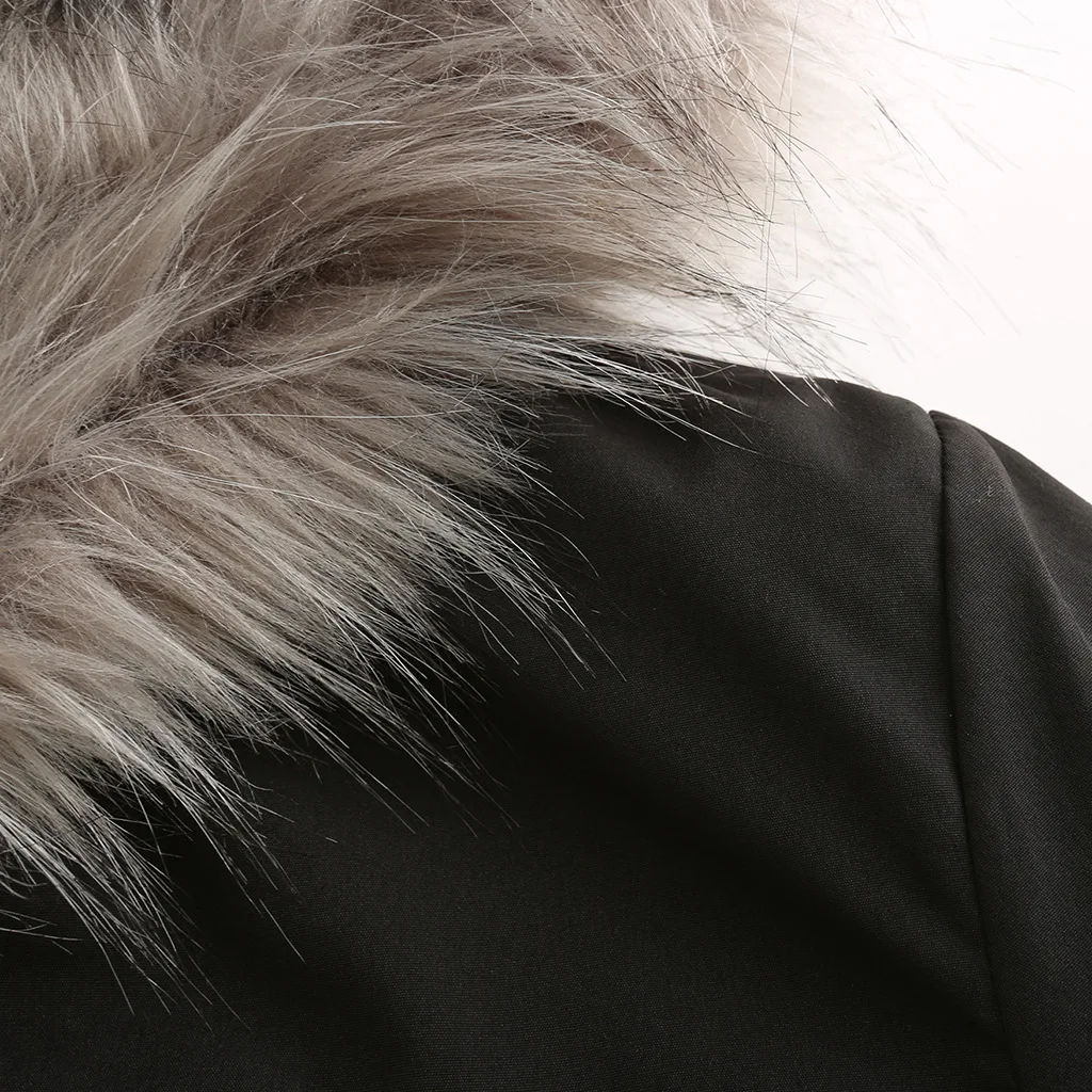 Winter Parker coat mid-length with hooded warm plus fleece fur jacekt women cotton padded coat Parkas solid outerwear adjustable