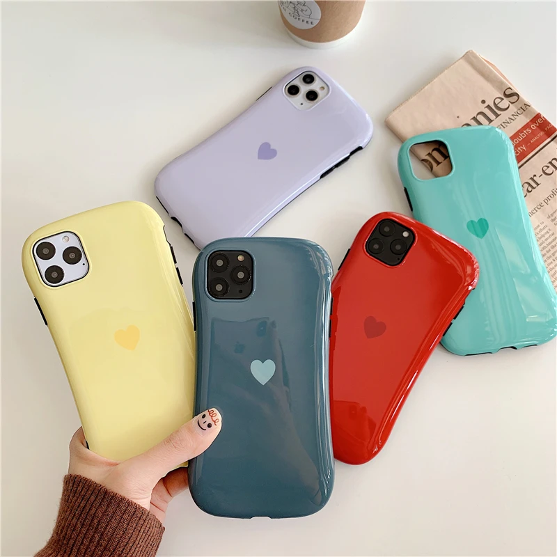 Цветной чехол для телефона Arc Anri-fall с сердечками iphone 11 11Pro Max XR X XS 7 8 Plus гладкие