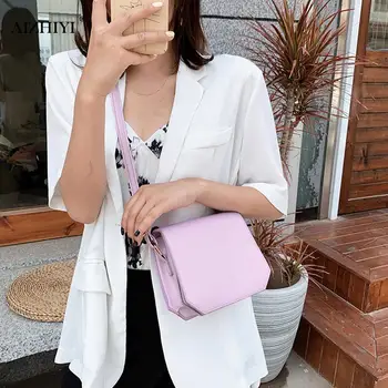 

Youth Ladies Simple Versatile Bag Travel Casual Shoulder Messenger Bag PU Leather Women Pure Crossbody Handbag