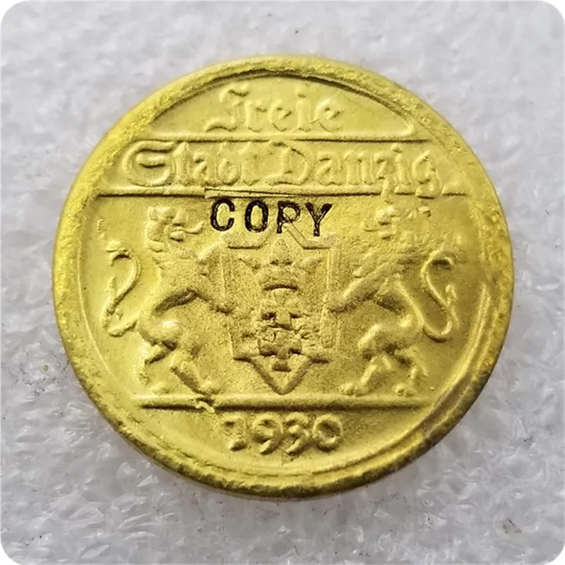 1930 БЕСПЛАТНО город DANZING/Гданьск/25 гулден золотая монета КОПИЯ