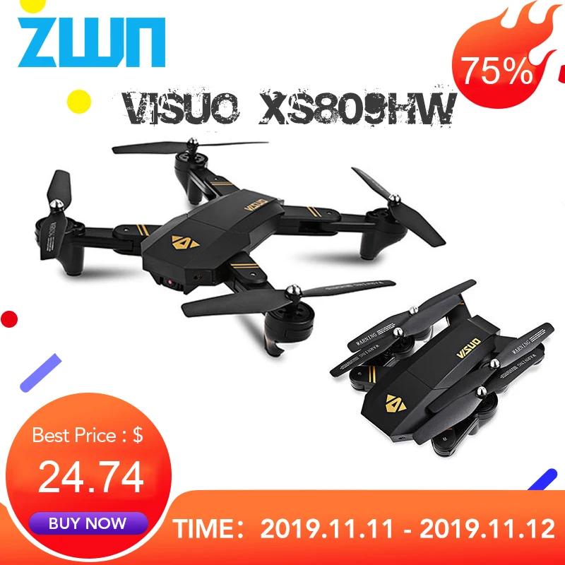 Günstig Visuo XS809W XS809HW Quadcopter Mini Faltbare Selfie Drohne mit Wifi FPV 0.3MP 2MP Kamera Höhe Halten RC Eders Vs JJRC H47 E58