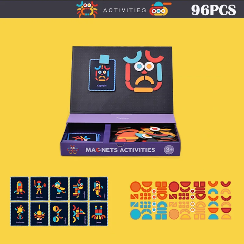 Магнитный пазл, игрушки для детей, развивающие игрушки, разные темы, игровой набор, забавные многоразовые наклейки для детей, художественный проект, подарок