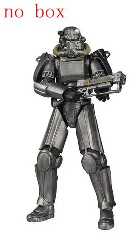16 см два цвета Fallout 4 ПВХ фигурка мощная Броня одинокий блуждающий из одежды игрушки подарки коллекции дисплеев Brinquedos - Цвет: silver no box