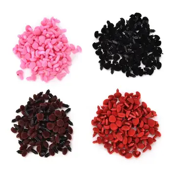 

100pcs/bag DIY Safety nose accessories for dolls toys 11*1mm Plastic Triangle Velvet Noses Buttons Eyes DIY For Bear Toy