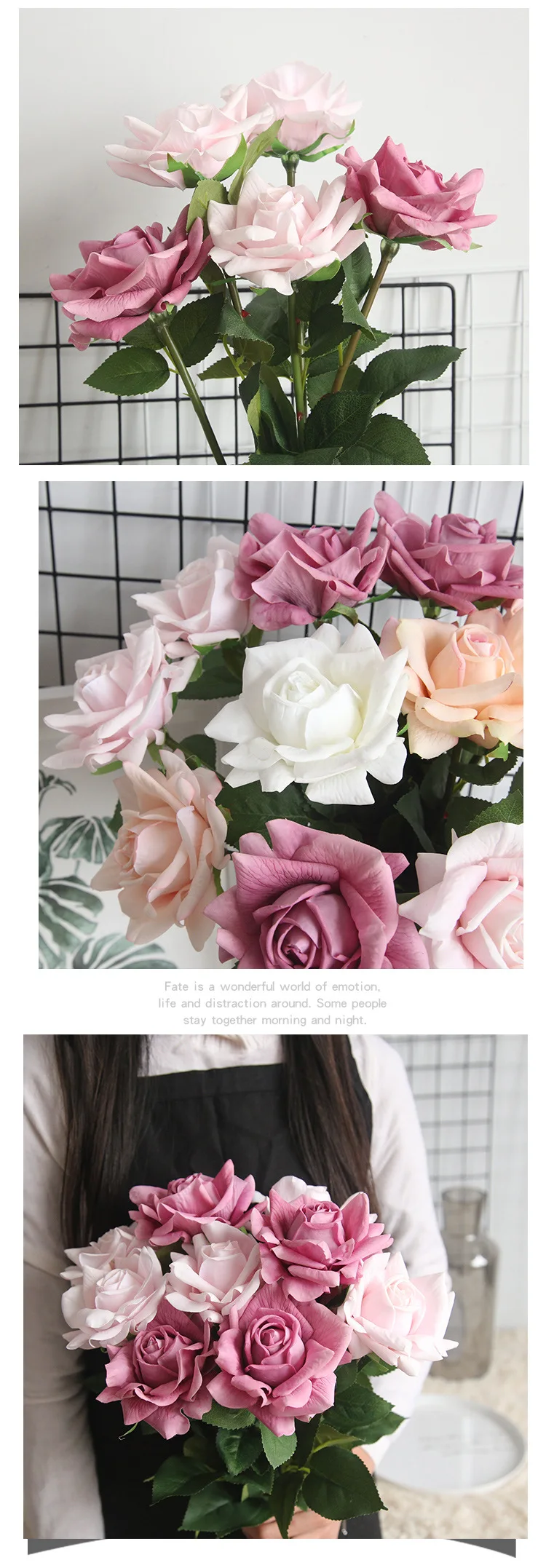 2 шт. 71 см большой цветок-голова настоящий сенсорный латексный одиночный филиал Парижа Солнечный свет Роза ручной фетр моделирование для домашние украшения для свадьбы искусственные, Силиконовые розы цветы букет невесты держа цветок
