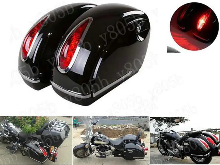 Универсальные жесткие седельные сумки боковая коробка для Suzuki Boulevard C50 Volusia 800 C90
