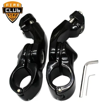 

Motorcycle 32MM 1-1/4" Short Angled Highway Engine Guard Foot Pegs Mount For Harley Touring Road Glide