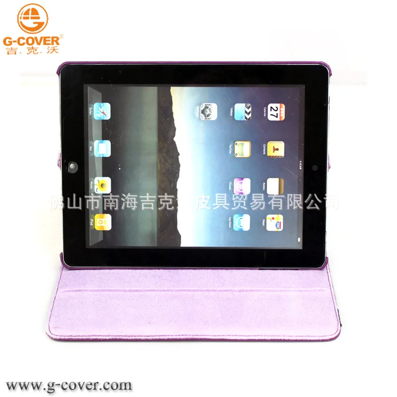 

New Style New IPAD Leather Sheath Apple Embossed Leather Poly Urethane Leather 360-Degree Rotating iPad 3 Leather Case