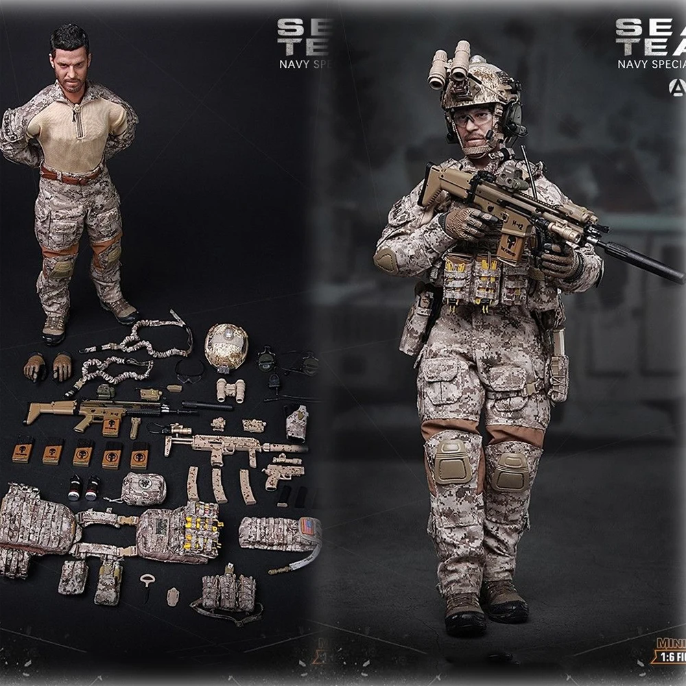 

In Stock 1/6 Scale Full Set Solider Ratio US Army Seal Combat Team A (M012) Action Figure Model Toys Fans Gifts