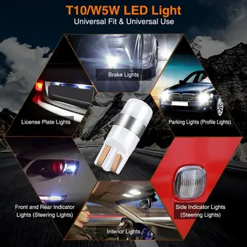 

Mini 1PC New T10 W5W Super Bright 1000Lm 3030 LED Auto Parking Interior License Plate Lamp Sidemarker Bulbs Car DRL Light