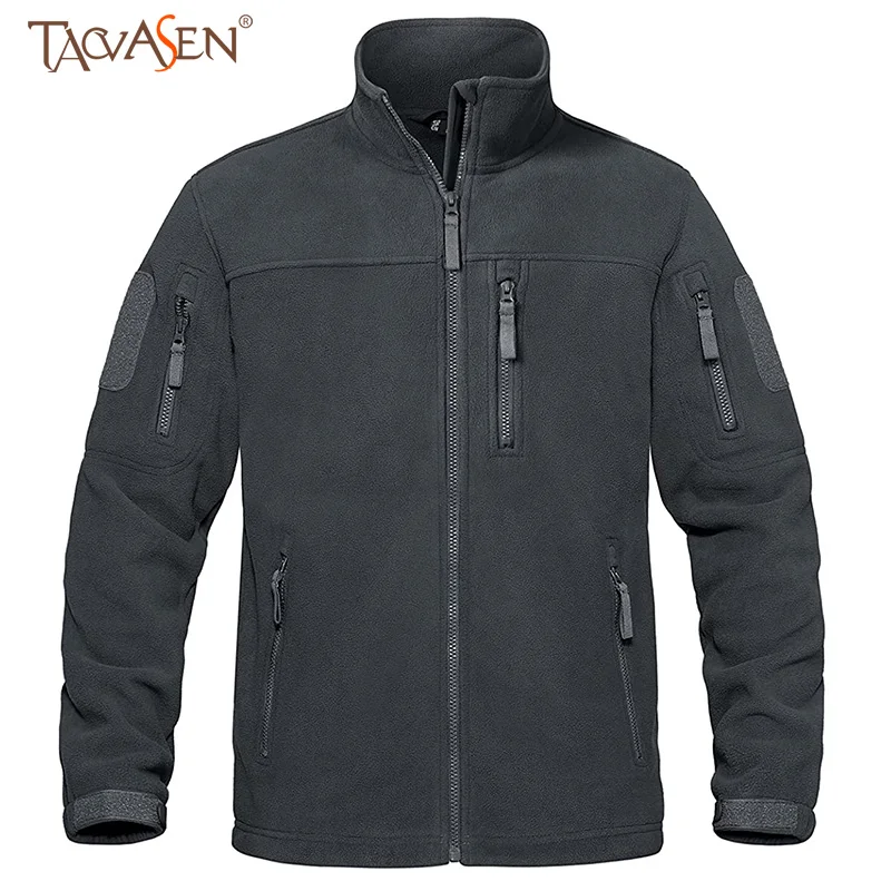 TACVASEN Winter Mens Tactical Jackets Full Zip Fleece Hiking Hunting
