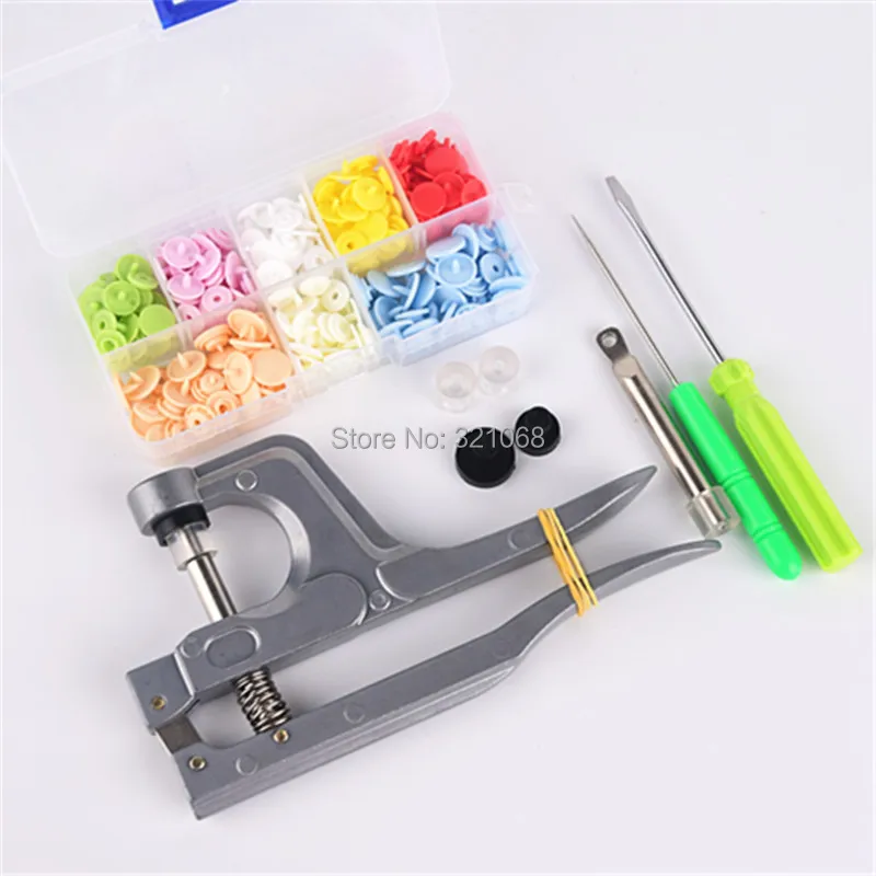 

80 sets of T3 T5 plastic snap buttons pliers; Organizer Tool & Container Set, Easy Replaceable Snaps, DIY Family Tailor