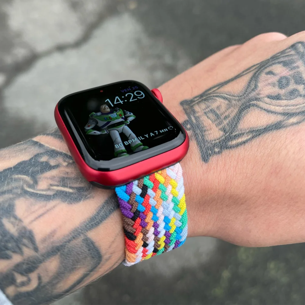 Braided Solo Loop For Apple Watch Band Se 76543 40mm 44mm Elastic Bracelet Strap on Smart Series 38mm 42mm 41mm 45mm Accessories