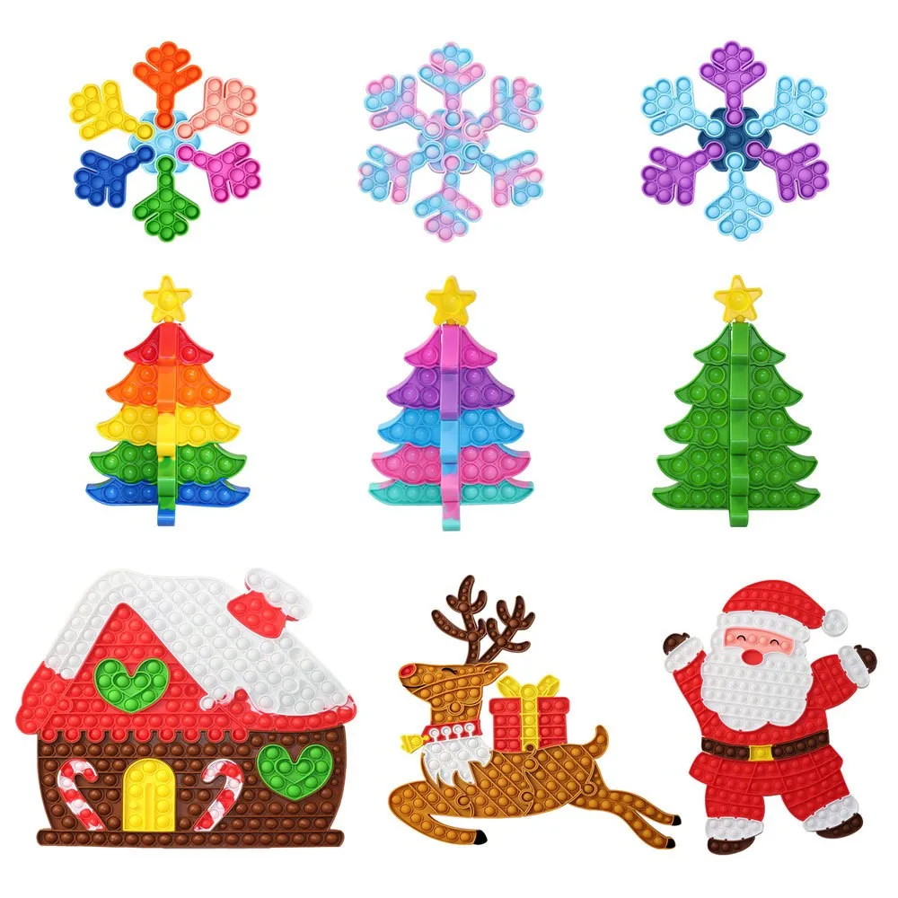 Large Fidget Toys Pop It Santa Claus Elk Christmas Tree Game Anti-stress Autism Gift Antistress popit | Игрушки и хобби