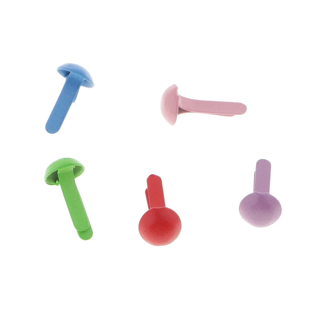 200pcs Metal Round Head Split Pin Brads Paper Fastener For Scrapbook Decor