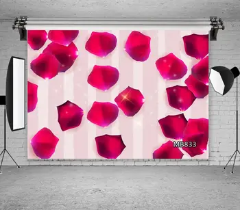 

Red Rose Petals Backdrop Pink Romantic Party Decor Photography Background Bridal Art Portraits Photo Shooting Video Studio Props