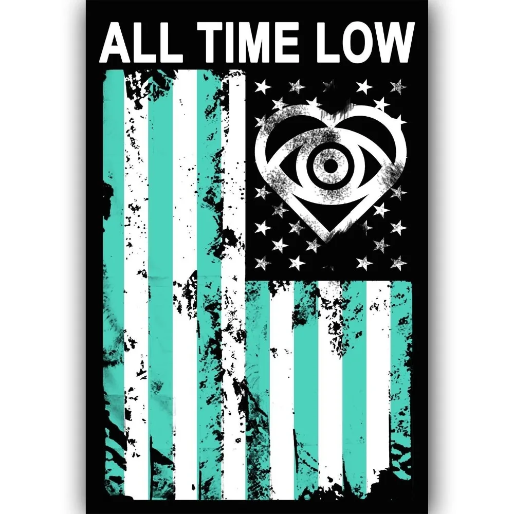 New All Time Low Flag Rock Music Band Ablum-Silk Art Poster Wall Sicker Decoration Gift