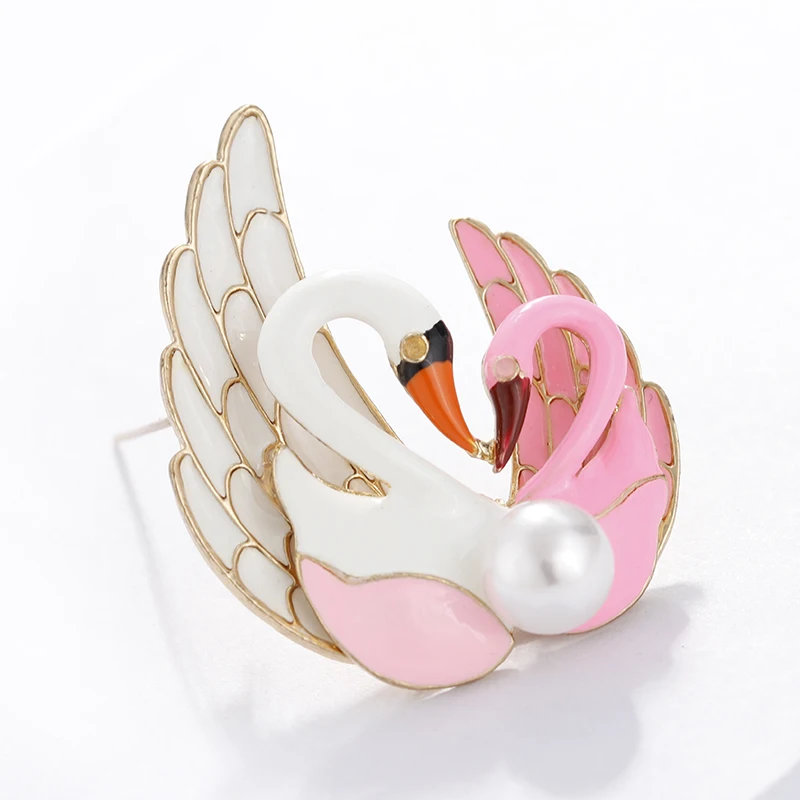 H350324X粉色珍珠天鹅胸针 (6)