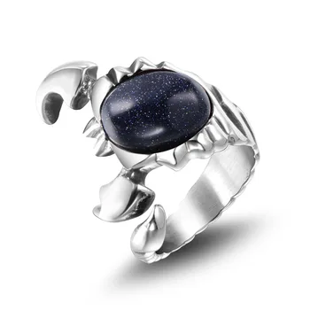 

Scorpion Pomegranate Red Blue Sandstone Men's Ring Retro Personality Tide Male Couple Ring