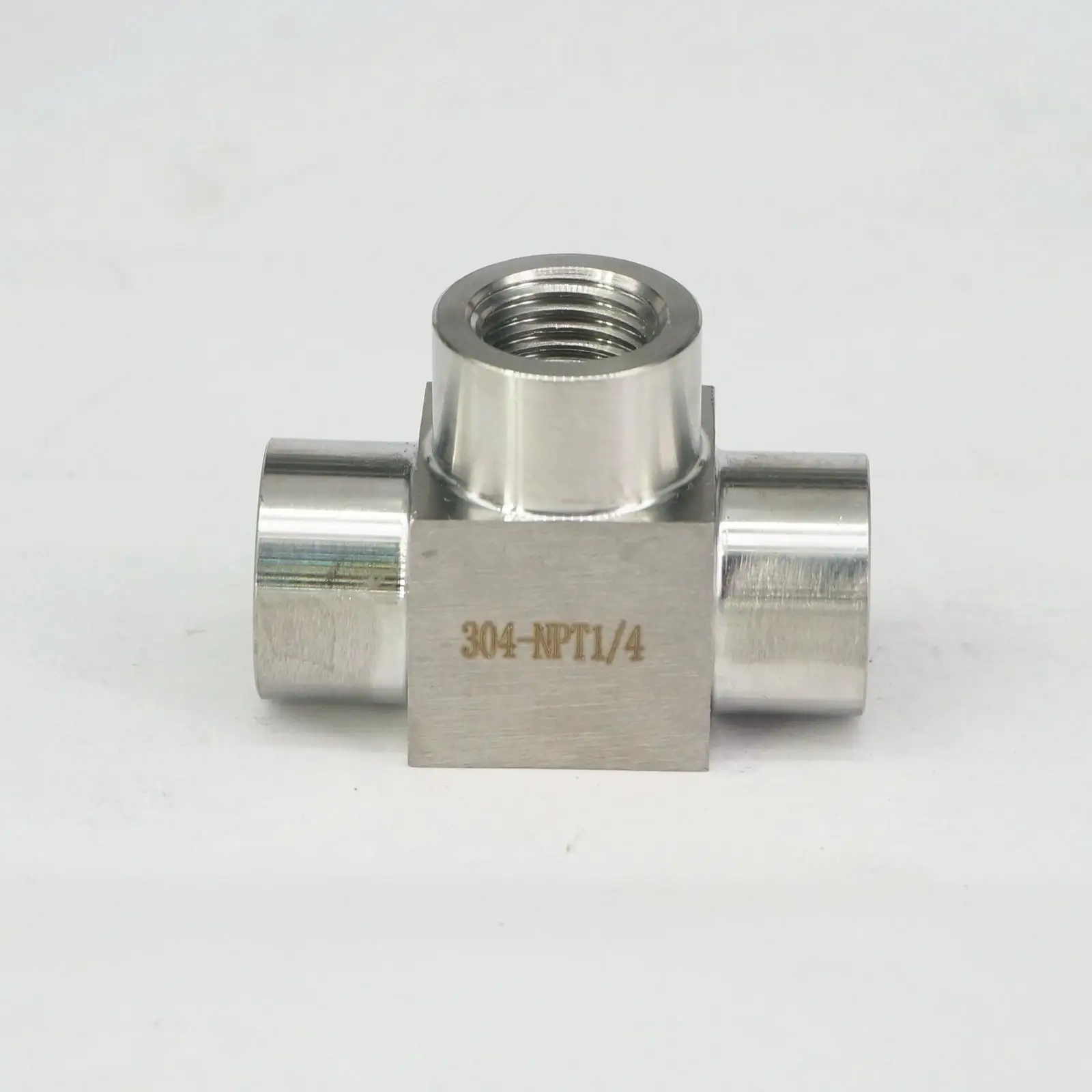 

Тройник из нержавеющей стали 300 бар 1/4 дюйма NPT Female 304, 3-ходовой фитинг для труб, воды, газа, масла