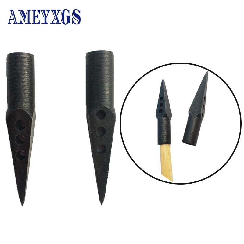 

6/12pcs Archery Three-Hole Arrowhead Black High Quality Coat Broadheads Can Replaceable Pointed Tips For Shooting Accessories
