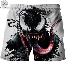 Мужские шорты, мужские пляжные шорты, шорты мужские Человек-паук, Веном, 3D-принтом, быстросохнущие шорты для фитнеса, Прямая поставка