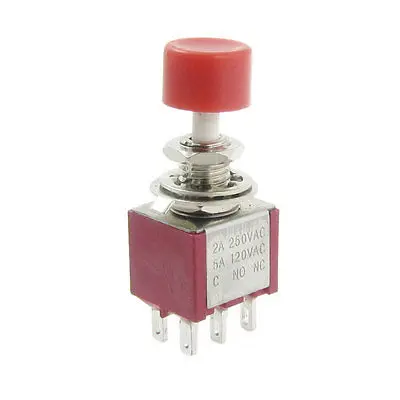 4 шт. x AC 2A/250V 5A/120V 6 Pin SPDT кнопка с самовозвратом переключатель 6 мм 2 NO 2 NC