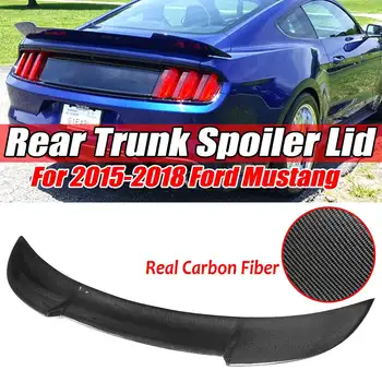 

High Quality Real Carbon Fiber Car Rear Trunk Boot Lip Spoiler Wing Big For Ford For Mustang 2015 2016 2017 2018 Wing Spoiler