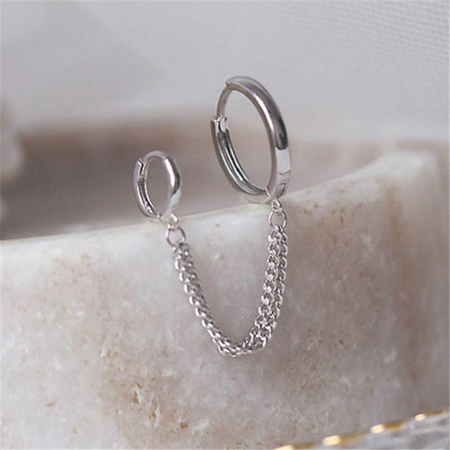 Fashion Punk Chain Ear Cuff for Women Clip on Earrings Gold Earcuff Without Piercing Earring Trendy Jewelry Gift