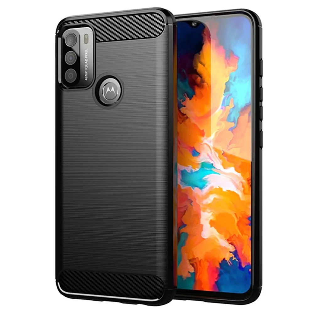 Per Motorola Moto G50 Custodia In Pelle Di Lusso In Fibra Di Carbonio Custodia Morbida In Silicone Per Custodie Per Telefoni Moto G50 G 50 Motog50