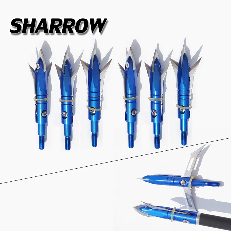 

3/6/12/24pcs Hunting Broadheads 2 Blades Arrowhead 100Grain Arrow Point Target Shooting Screw Tips Accessories