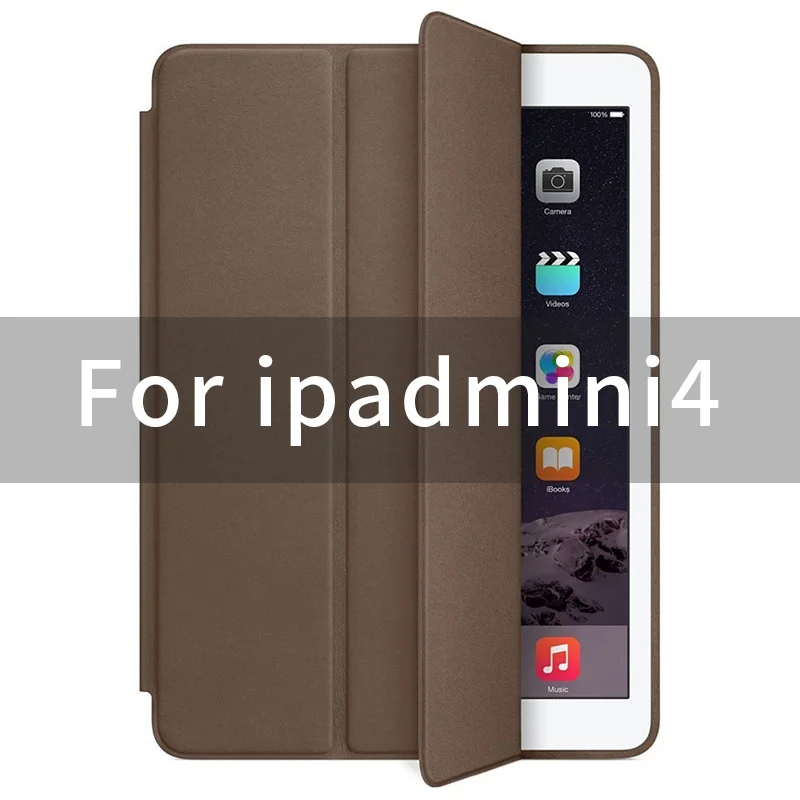 Чехол для iPad mini1/2/3/4 7,9 дюймов полное покрытие 1:1 магнит Smart Auto Sleep чехол с откидной крышкой с функцией подставки A1490 A1489 A1432 оболочки - Цвет: mini4-Coffee color