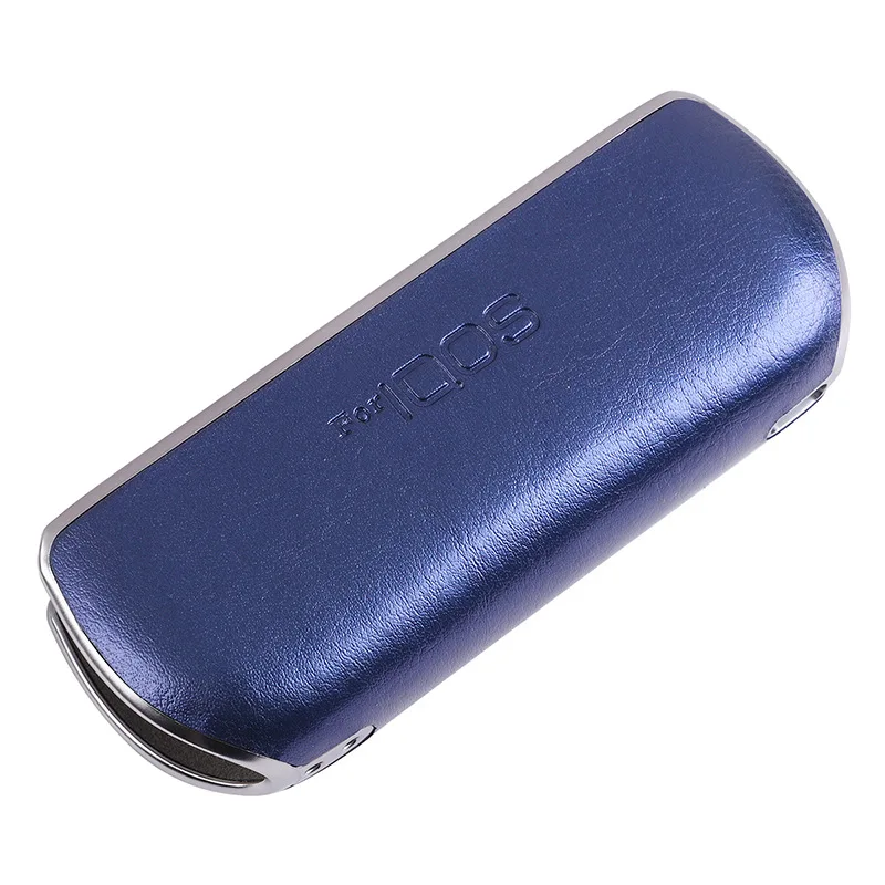 Blue Портативный чехол из ПУ для IQOS 3,0, зарядная коробка, высокое качество, покрытие краев, защитная крышка для Ecig, аксессуары для DIY - Цвет: Blue