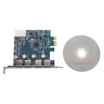 

USB 3.0 4-Port PCI Express PCI-E Card Super Speed 5Gbps with 4 Pin Power Adapter