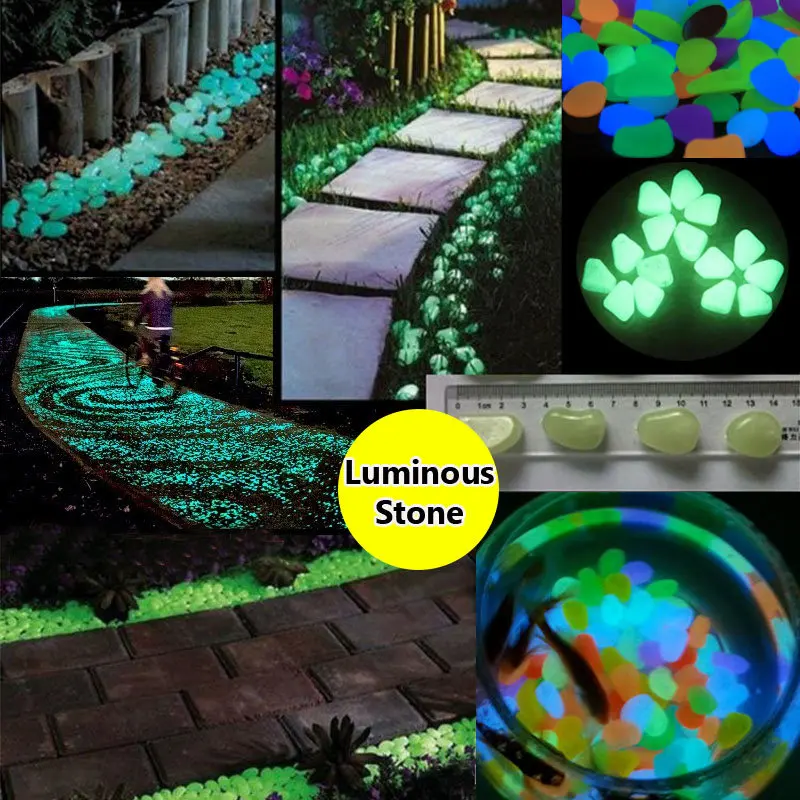 

50pcs Aquarium Fish Tank Luminous Glowing Stone Aritificial Pebble Stone Aquarium Garden Decoration