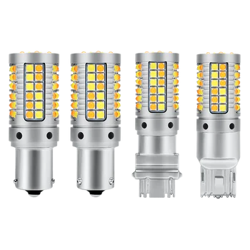 

2PCS*White/Amber Canbus S25/1156/1157-3030SMD led Turn Signal Light Brake Light