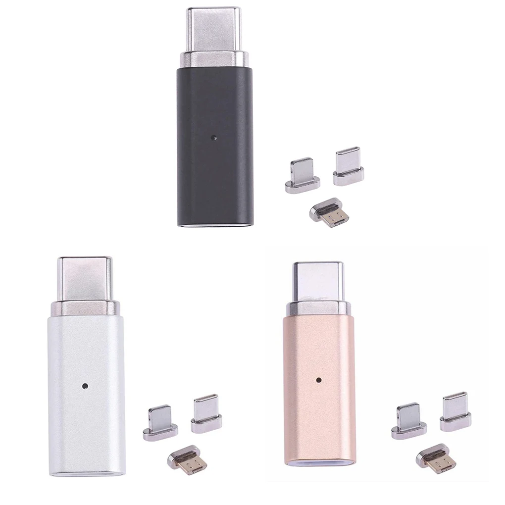 

3 in 1 Micro USB to Type C/8 Pin/Micro Charger Adapter Replacement for iPhone/Android Mobile Phone Magnet Converter
