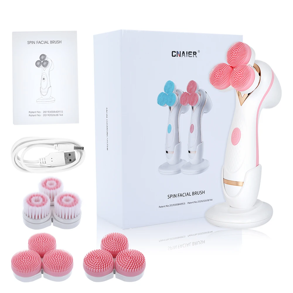 

Face Brush Electric Facial Cleanser Skin Care Set Tool Acne Remover Vibrador Facial Cleansing Brush Cepillo Facial Silicon Brush